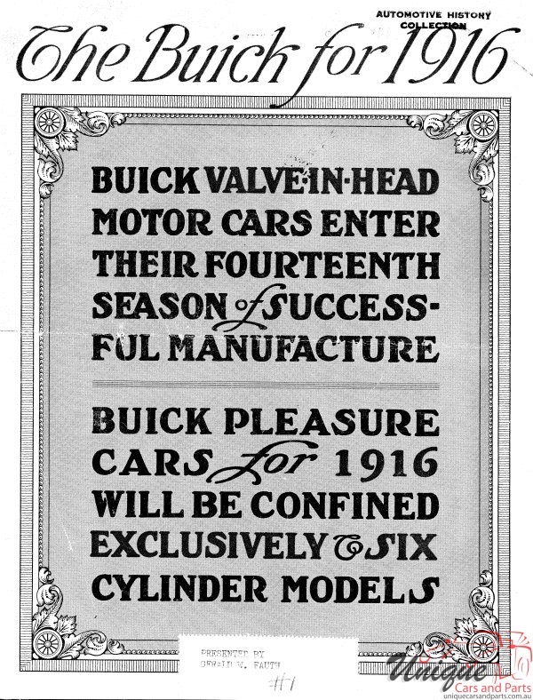 1916 Buick Brochure